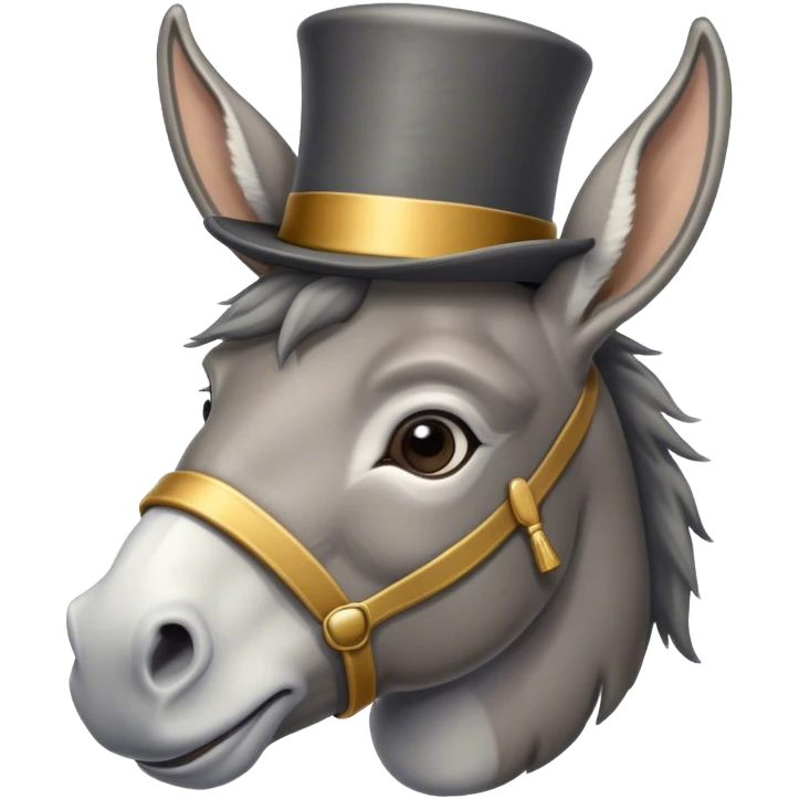 donkey wearing tophat emoji