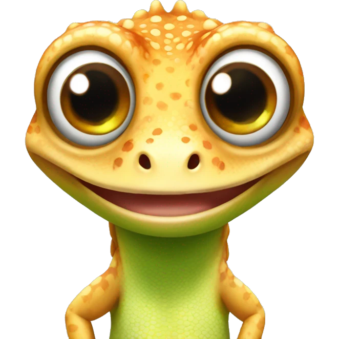 Gecko with big eyes, cute emoji