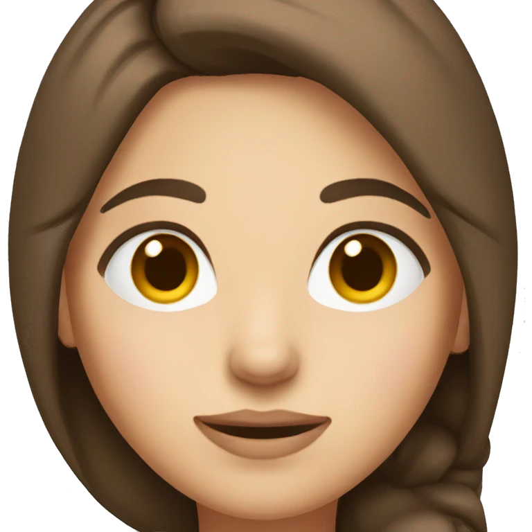 Woman with brown hair and middle part emoji