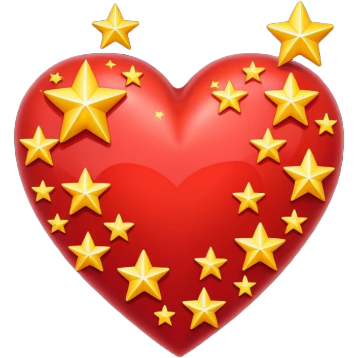 Crea un corazon con muchas estrellitas  emoji