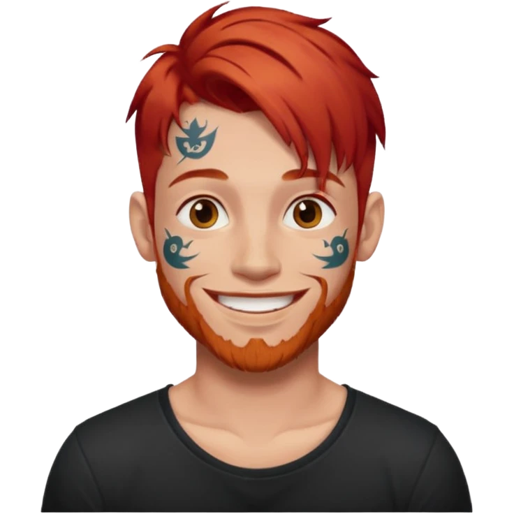 man with red hair and tattoos emoji