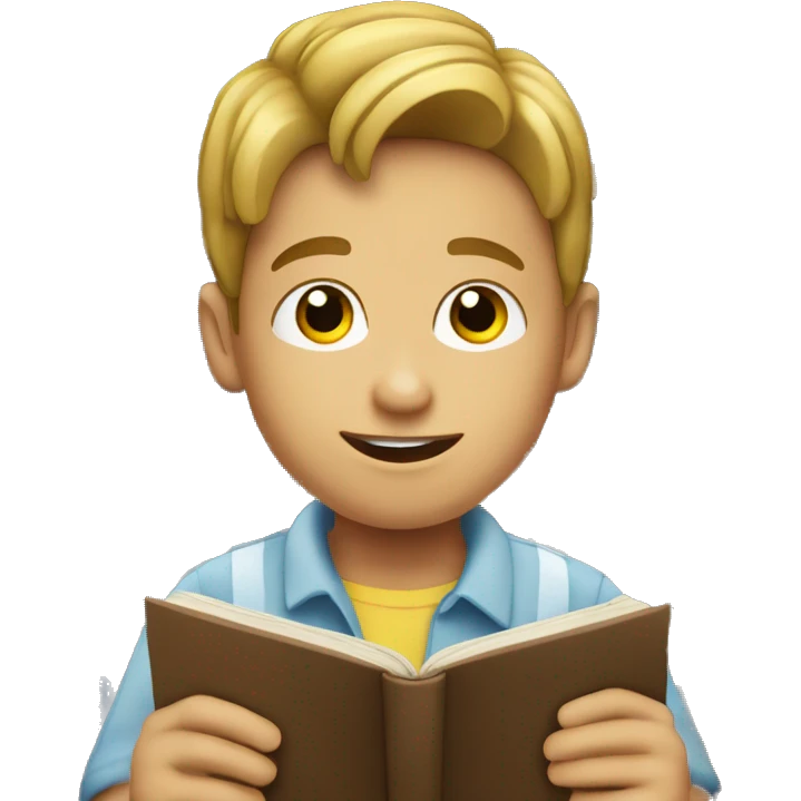 NIÑO PARADO LEYENDO UN LIB emoji