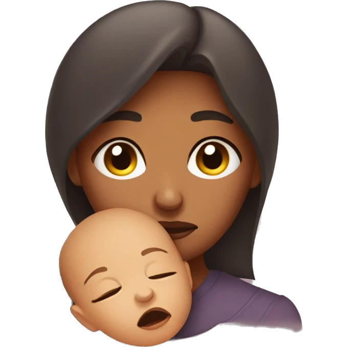 sad mother with newborn emoji