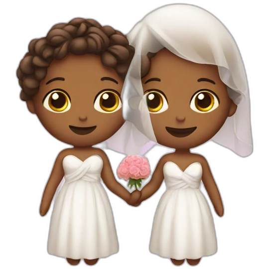 two people in love marrying getting a baby emoji
