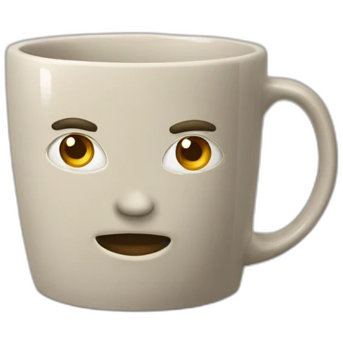 peronaje de una taza de ceramica emoji