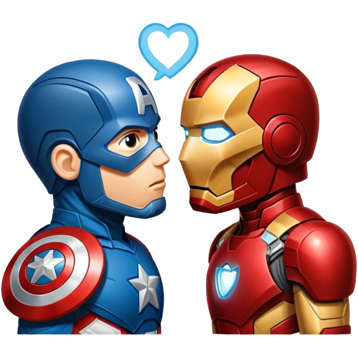 Captain america x iron man kissing  emoji