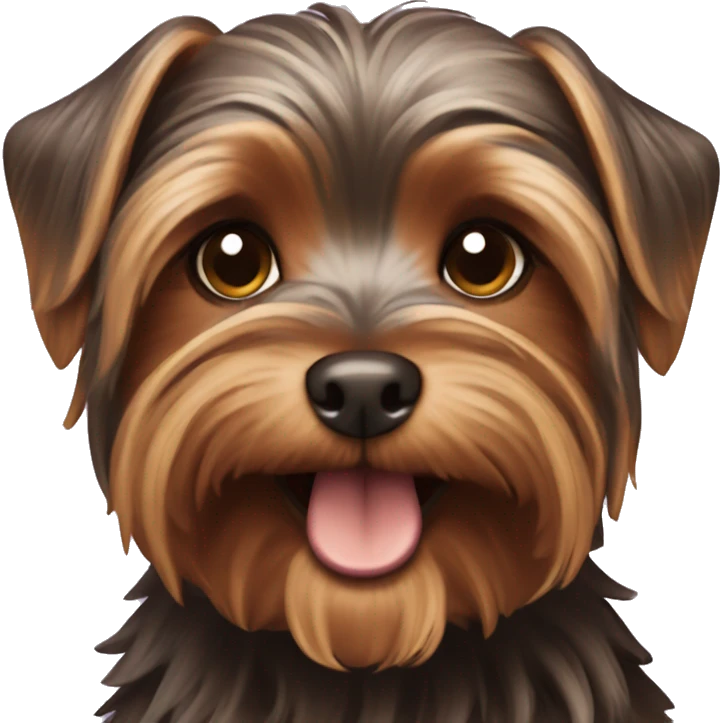 A mini chocolate Yorkshire terrier dog emoji