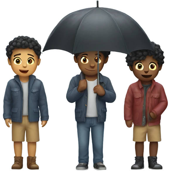 friends playing down of the rain  emoji