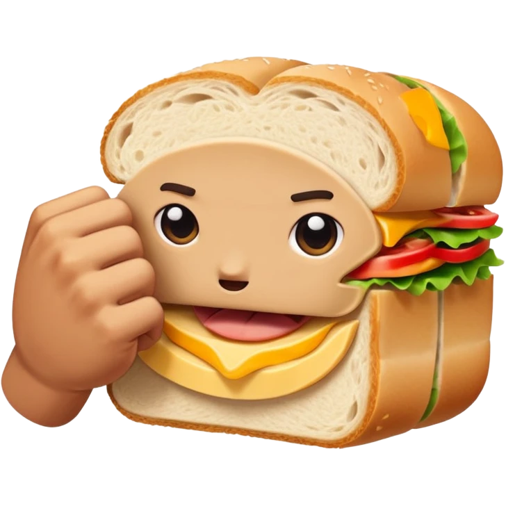 Fist 👊 in a sandwich emoji
