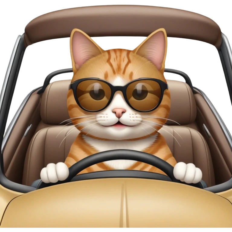 cat driving a car emoji
