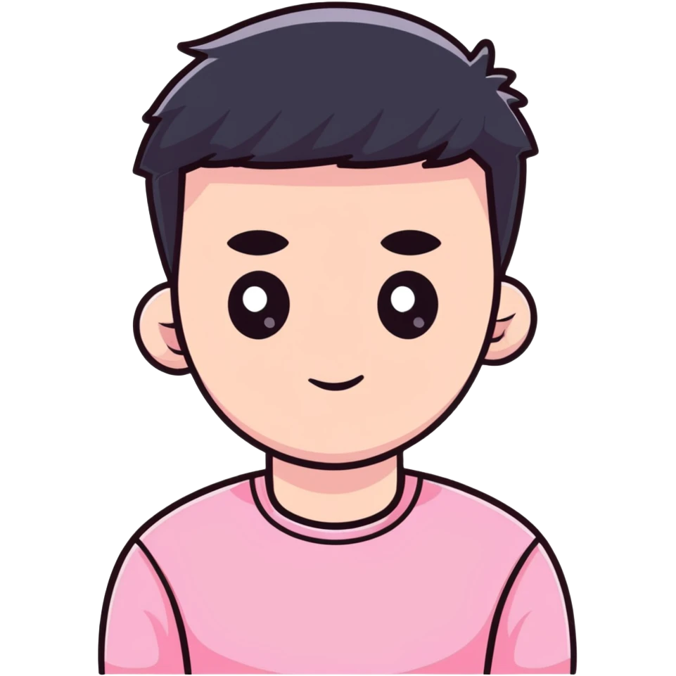 Man wearing pink long sleeve shirt with completely white eyes without pupils emoji