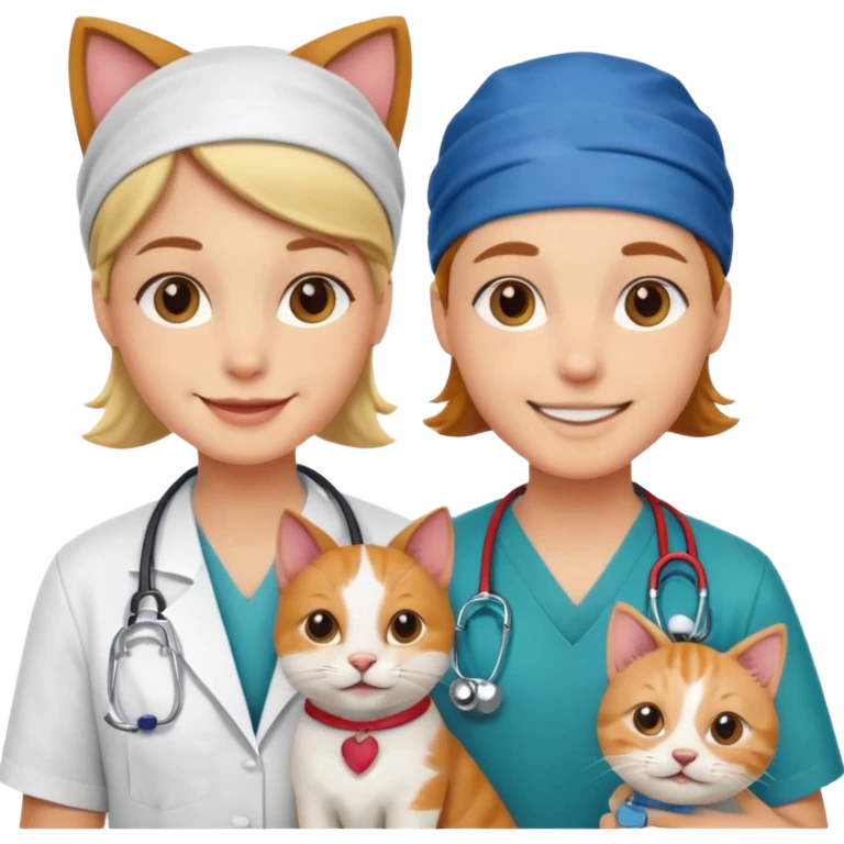 doctors with bandanas cat or dog emoji