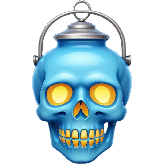 blue skull lantern emoji