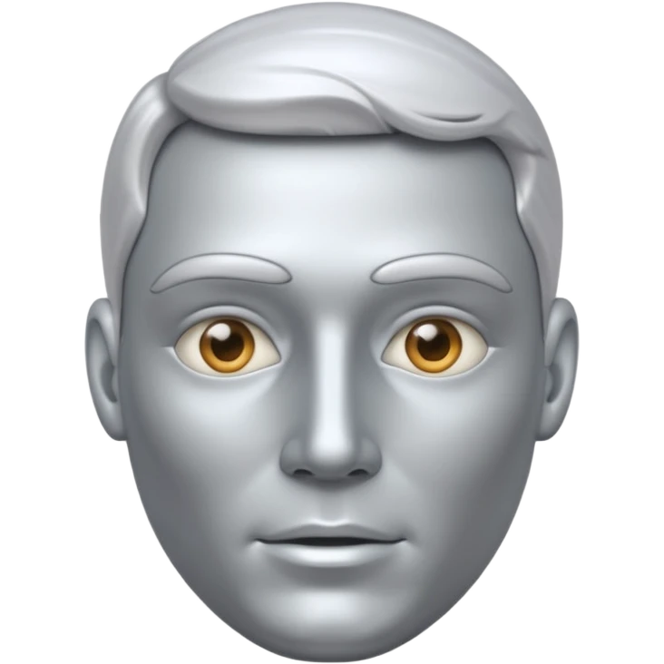 silver man face emoji