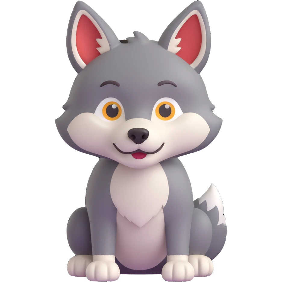 adorable wolf emoji