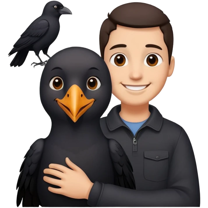 Face big smiling with crow emoji