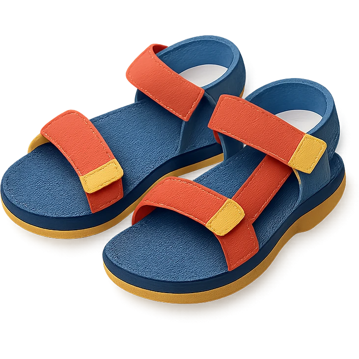 a matching pair of sporty sandals with velcro straps emoji