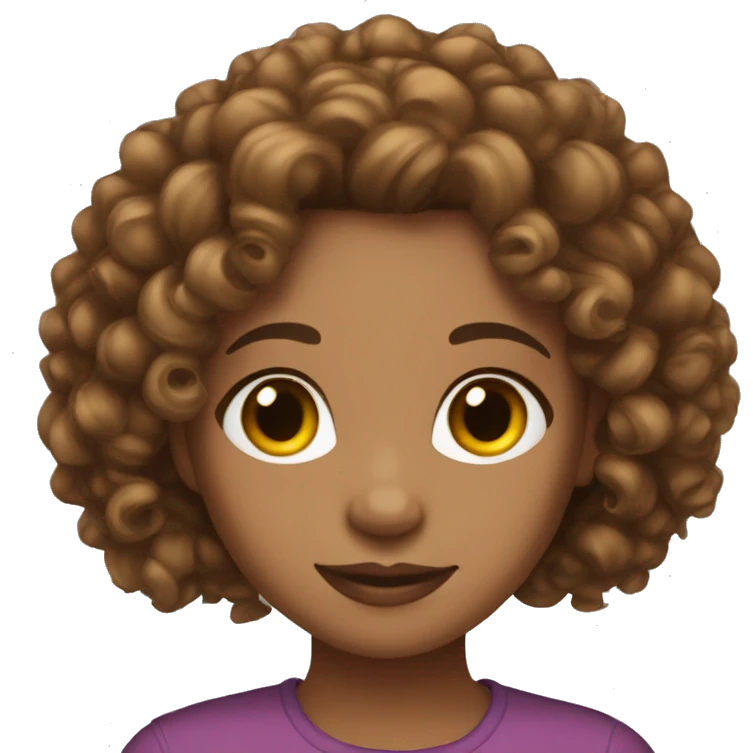 girl emoji light skin with curly brown hair with lashes emoji