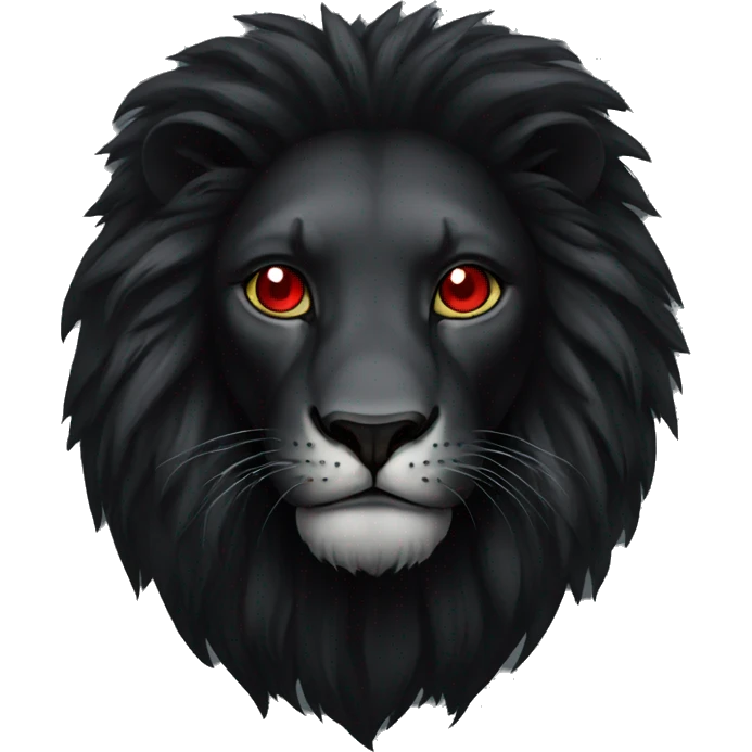 Black lion with red eyes emoji