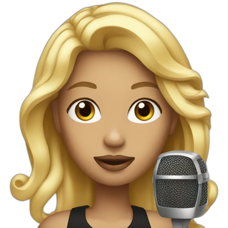 blonde rapper with microphone emoji