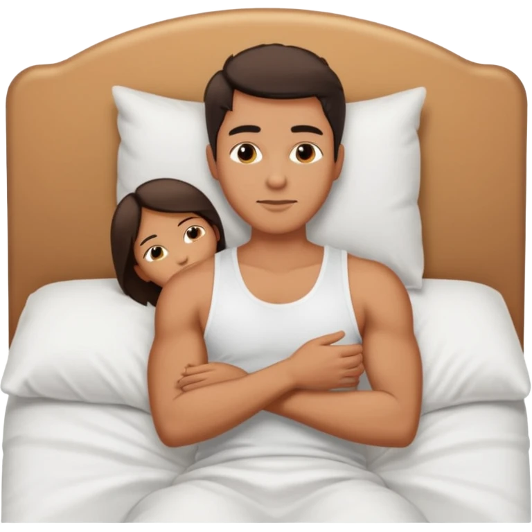 Masculine woman spooning in bed emoji