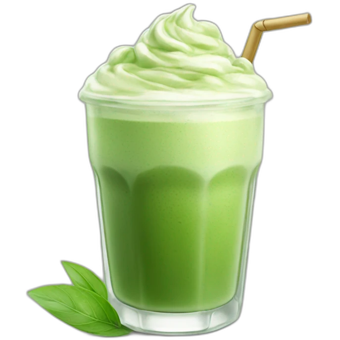 Iced Matcha latte in a glass emoji