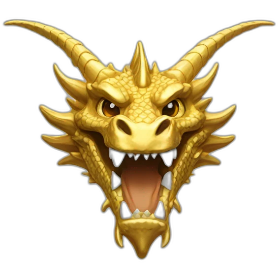 Gold Dragon Head With Diamond Horn emoji