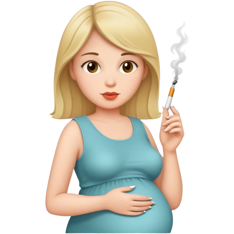 mujer embarazada con cigarro emoji