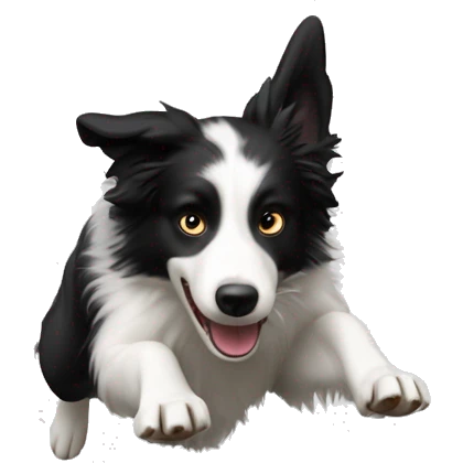 Border collie jumping over anvil emoji