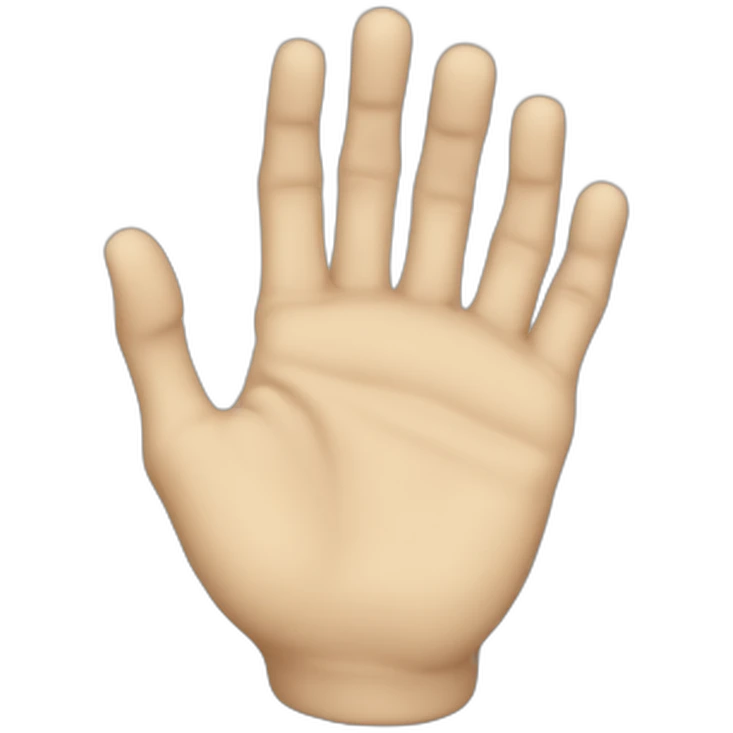 malformed hand with only the first phalanx of the index, middle, ring fingers emoji