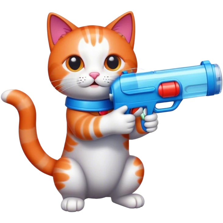 Cat with water gun emoji