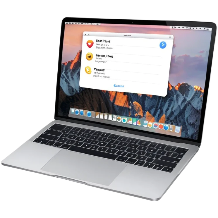 MacBook laptop with task management app open on screen emoji