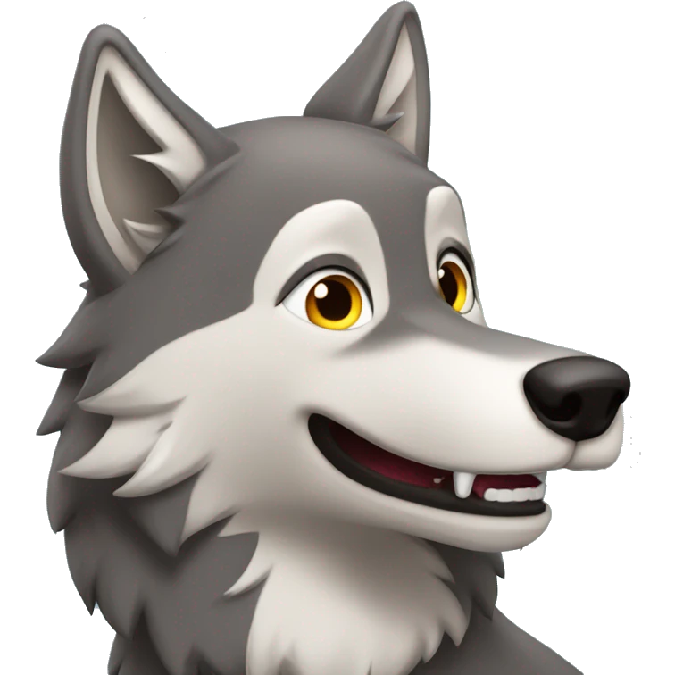 Happy de Male wolf emoji
