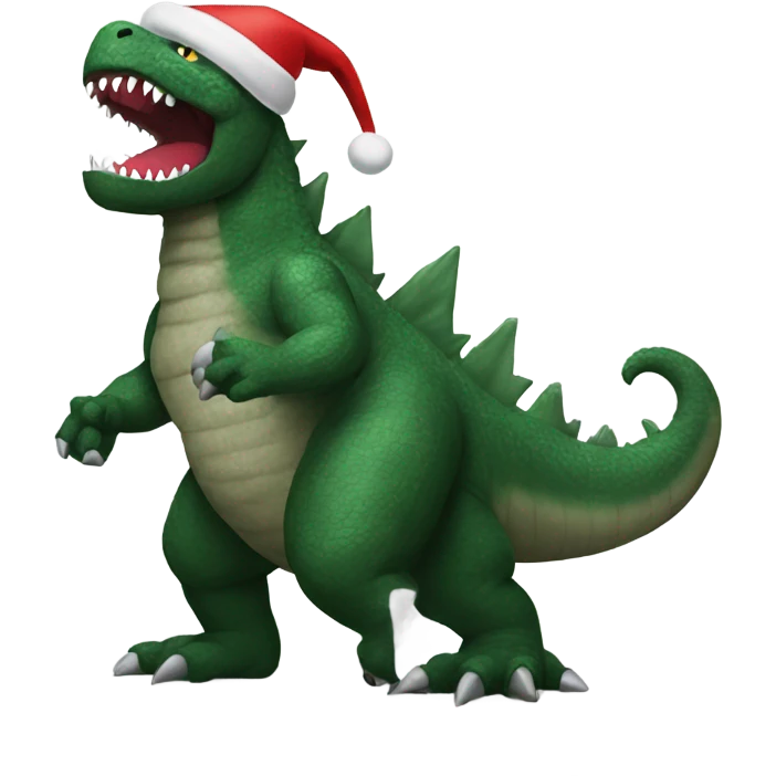 Christmas Godzilla emoji