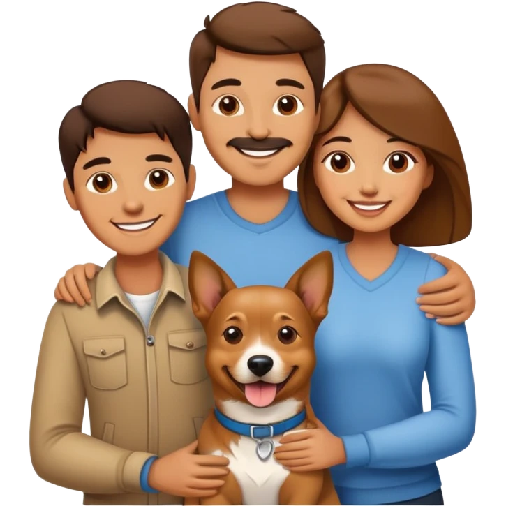 Couple with a dog emoji