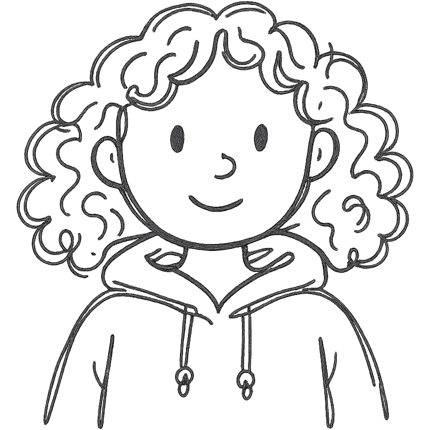 a girl with red curls and a pink hoodie emoji
