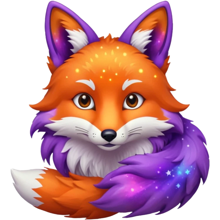 a galaxy print fox emoji