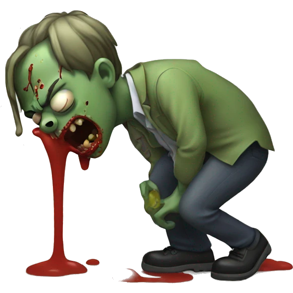 Zombie puking emoji