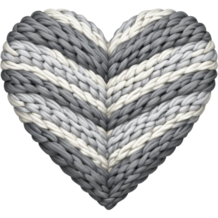 Neutral patterned knit heart emoji