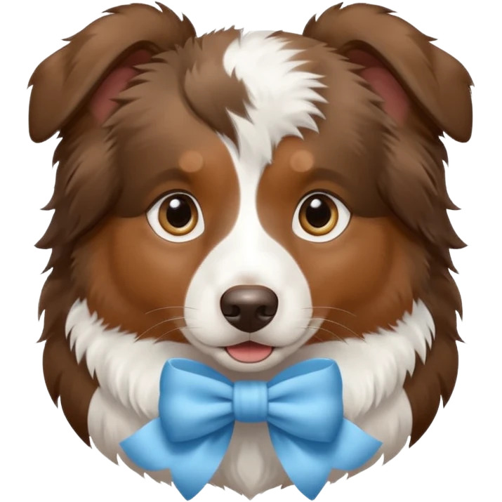 Australian shepherd with a light blue bow  emoji