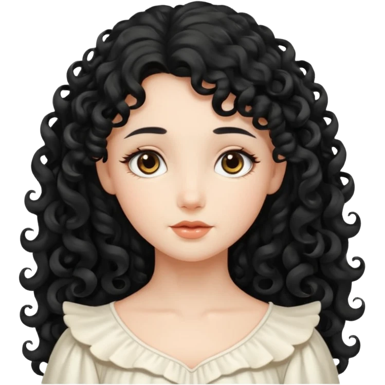 Gentle angel with long black curls emoji