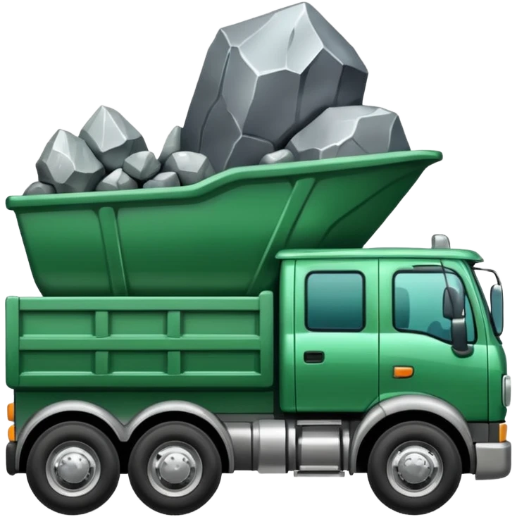 green truck with silver ore emoji