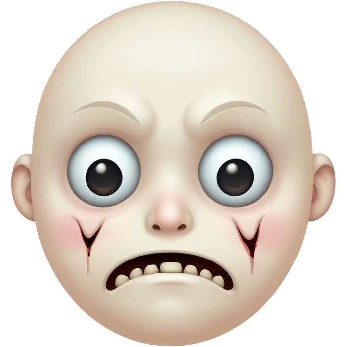 Creepy face that’s messed up emoji