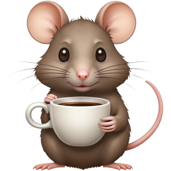 Rat with a coffee espresso cup emoji