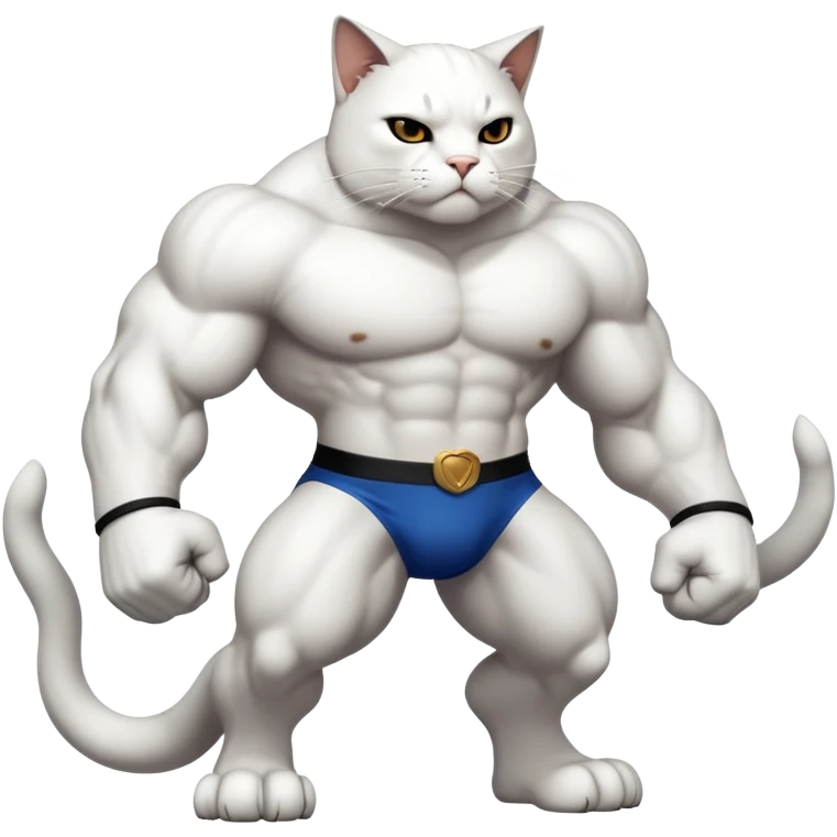 Super muscular Buff sigma Gigachad cat full body  emoji