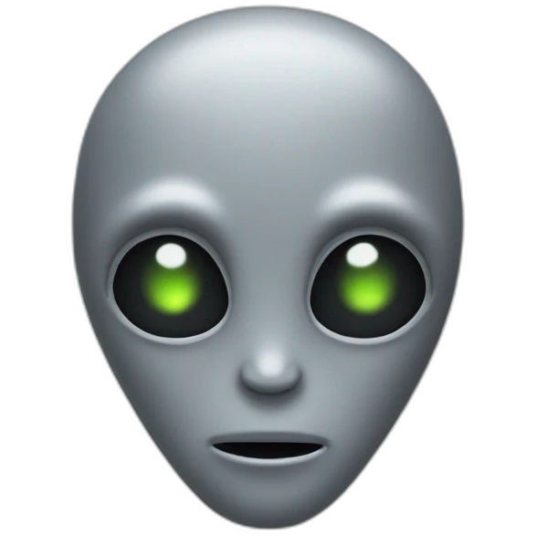 Minimalist grey alien head  emoji