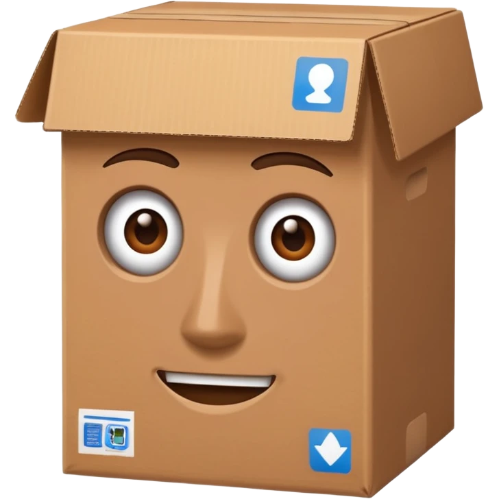 Can you make a cardboard box man emoji
