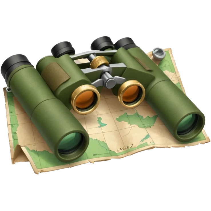 military map with small binoculars emoji