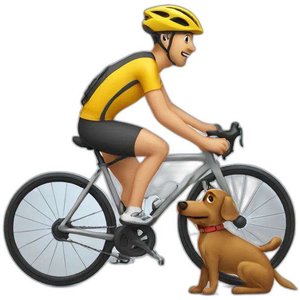 Cycling with a dog emoji