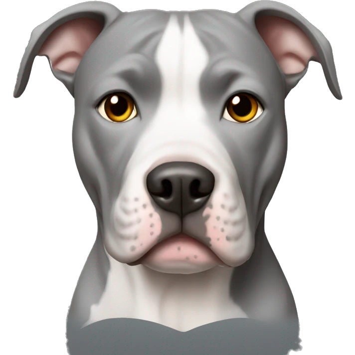 grey pitbull with white chest emoji